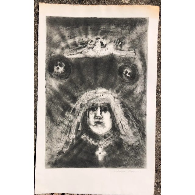 Self protrait etching by Atlanta artist Adrienne Anderson (1949-2020). Anderson earned her MFA from University of Georgia...