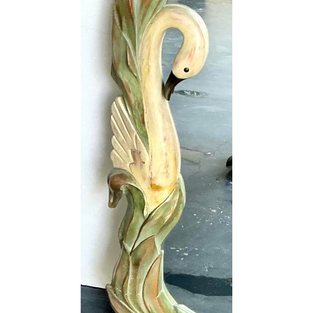 Vintage Hand Carved Swan Mirror For Sale In West Palm - Image 6 of 12