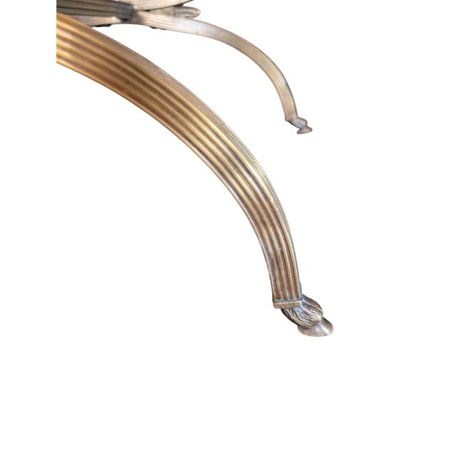 1960s 1960s Maison Jansen-Style Brass and Leather Stool With Ram's Head Decoration For Sale - Image 5 of 12