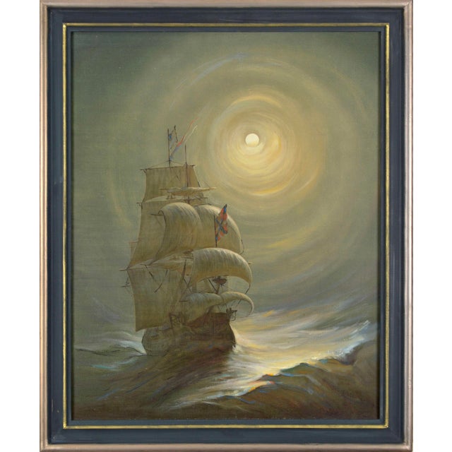 Vasily Hvatov, in the Moonlight, 1997, Oil on Canvas, in Good conditions. Designed 1990 to 1999 This piece has an...