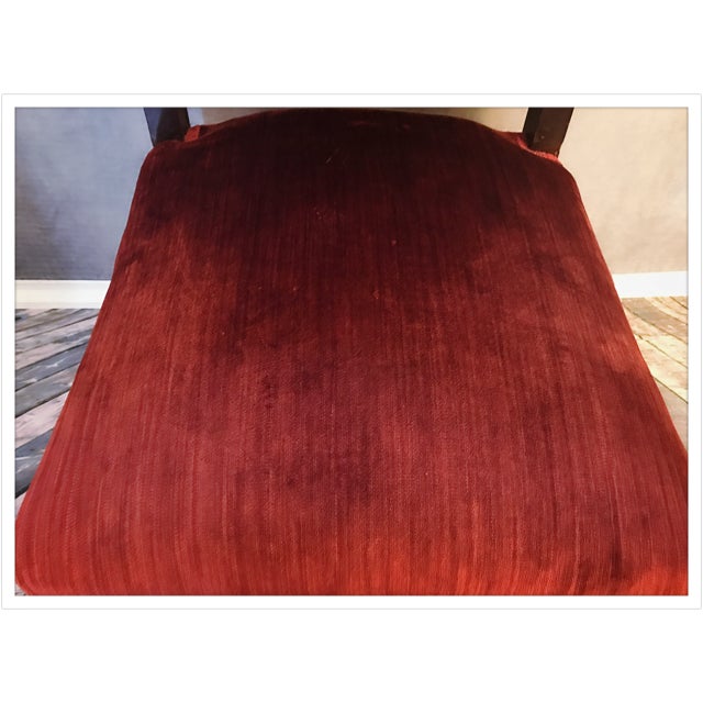 Antique Carved Walnut Red Velvet Chair Chairish