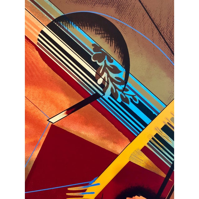 American William Schwedler, Surrealist Architectural Landscape Silkscreen 1970s Chicago Modernist Lithograph, 1978 For Sale - Image 3 of 7