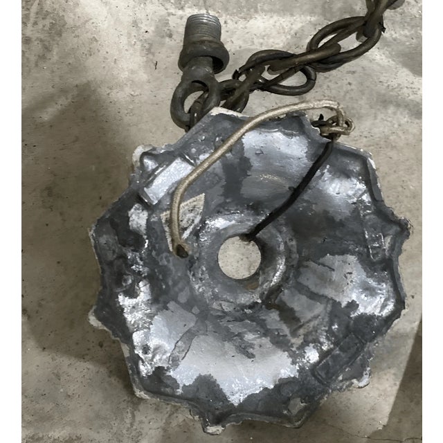 Antique Louis XVI / Regency Style Crackle Glass Hanging Lantern For Sale In Pittsburgh - Image 6 of 8