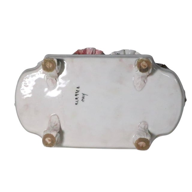 Mid Century Capodimonte Style Ceramic Floral Centerpiece, Made in Italy For Sale In New York - Image 6 of 11