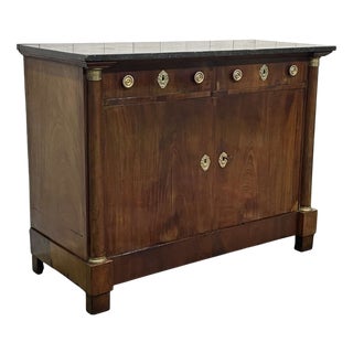 Early 19th Century Empire Mahogany Buffet with Black Marble Top For Sale