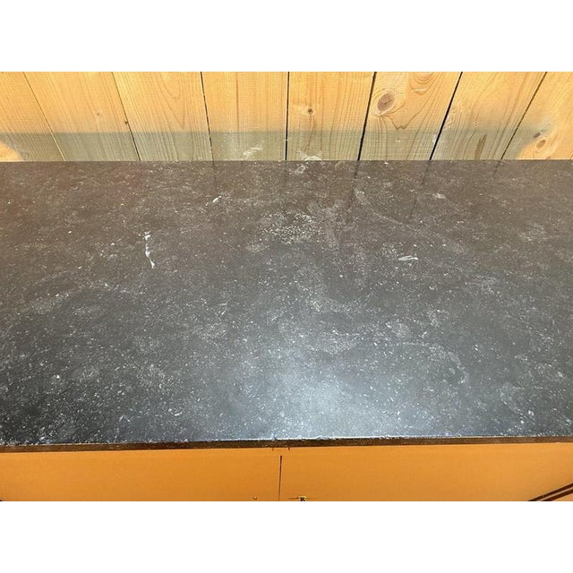 Black Louis Philippe Style Sideboard in Painted Wood and Black Marble For Sale - Image 8 of 9