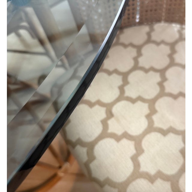 McGuire McGuire Vintage Organic Modern Glass Top Dining Table 1964 For Sale - Image 4 of 5