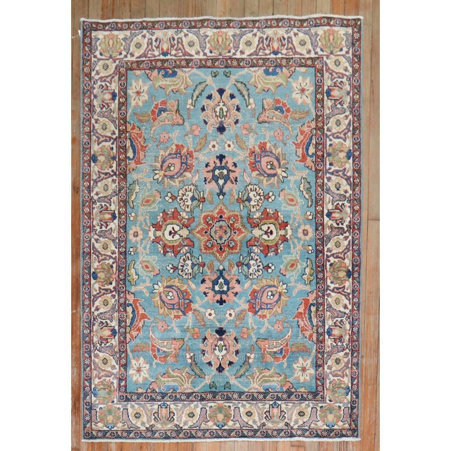 Early 20th Century Antique Zabihi Collection Persian Tabriz Rugs - A Pair - 3'9" x 5'5" For Sale - Image 5 of 12