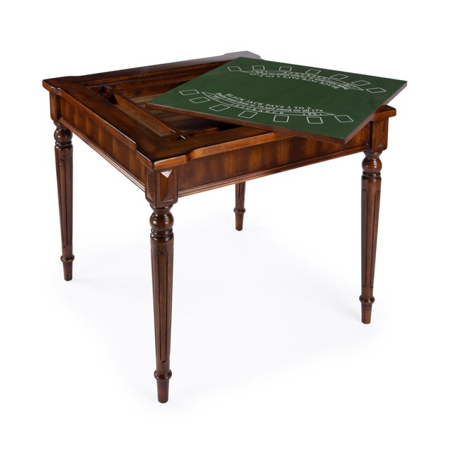 Transitional Vincent Multi-Game Card Table, Medium Brown For Sale - Image 3 of 6
