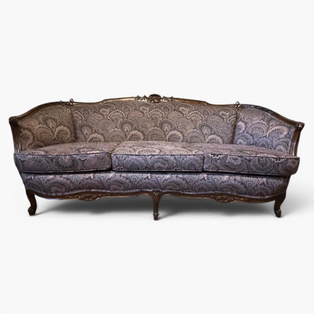 1920s French‑Style Sofa & Chair Set Louis XV For Sale - Image 4 of 18