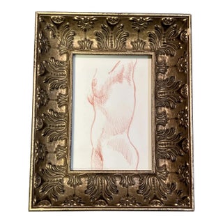 1970’s Original Abstract Expressionist Nude Figure Sepia Drawing For Sale
