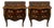 Pair of English Chinoiserie Two-Drawer Nightstands. 20th Century. For Sale