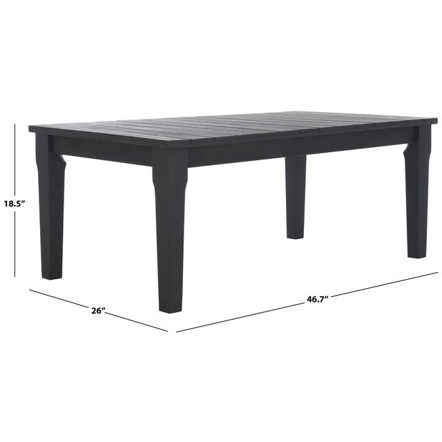 Transitional Martinique Wood Patio Coffee Table, Black For Sale - Image 3 of 9