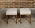 Pair of English 19th Century Oak Stools with Saber Legs and Custom Upholstery For Sale - Image 10 of 12
