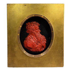 18th Century Wax Relief Carved Portrait of Saint Paul, After Jean Warin II