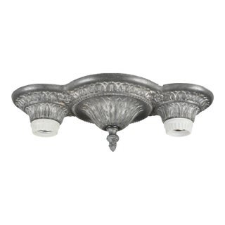 Antique Art Deco Exposed Bulb Flush Mount Fixture For Sale
