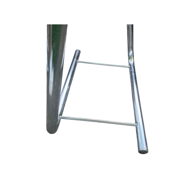 Chrome 1970's Chrome Paperclip Tubular Tresles With Glass Top Table For Sale - Image 8 of 14