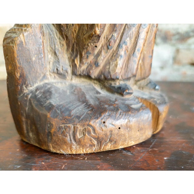 19th Century Spanish Colonial Religious Carved Santos Figure of the Madonna and Child For Sale - Image 12 of 13