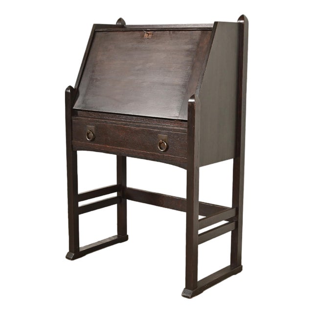 Stickley Brothers Antique Mission Oak Arts & Crafts Drop Front Secretary Desk, Circa 1910 For Sale