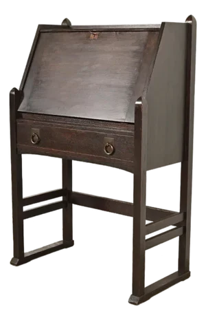 Stickley Brothers Antique Mission Oak Arts & Crafts Drop Front Secretary Desk, Circa 1910