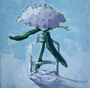 "Resurrection #2" Contemporary Impressionist Style Floral Still Life Acrylic Painting by Linda McDonough