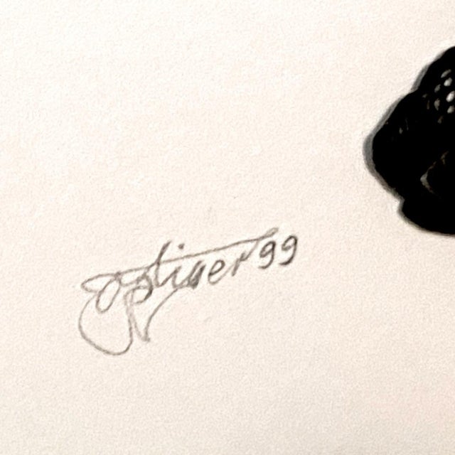 Paper 1990s Rhino by Ernst Oppliger a Detailed Master Paper Cut Scherenschnitte Black and White For Sale - Image 7 of 12