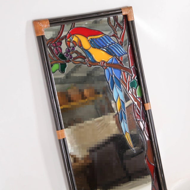 Boho Chic Stained Glass Mirror, 1970s For Sale - Image 3 of 11