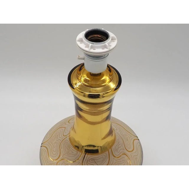 1960s Swedish Glass Gold Foiled Table Lamp by Rosdala Glasbruk, 1960s For Sale - Image 5 of 8