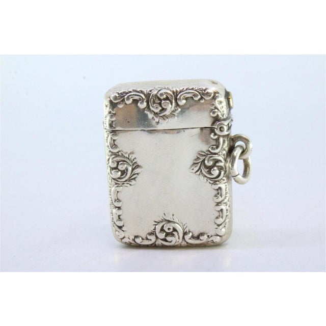 Silver Matchbox with Floral Reliefs For Sale - Image 4 of 7