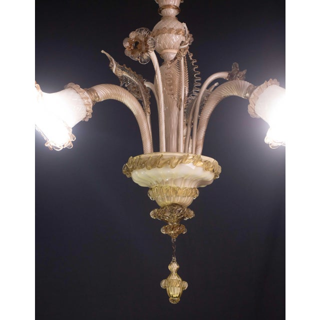 Vintage Venetian Bicolor Chandelier, Murano Glass, 1950s For Sale - Image 9 of 11