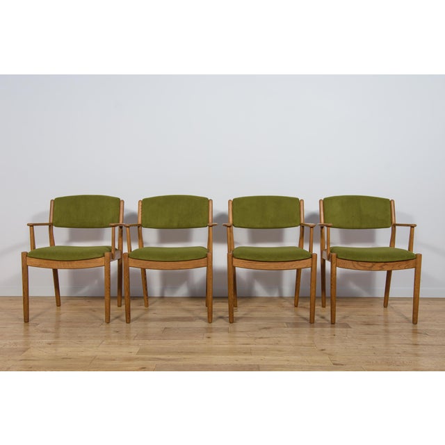 Poul Volther Mid-Century Oak Dining Chairs Model J62 by Poul M. Volther for FDB Mobler, Denmark, 1960s, Set of 4 For Sale - Image 4 of 18