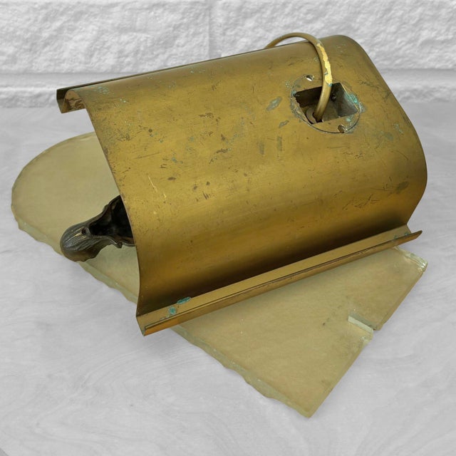 Swedish Modern Virgin Mary Wall Lamp in Brass and Frosted Glass, 1930s For Sale - Image 13 of 14