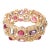 Bochic "Capri" Vintage Ruby & Sapphire Bangle Set In 18K Gold & Silver For Sale