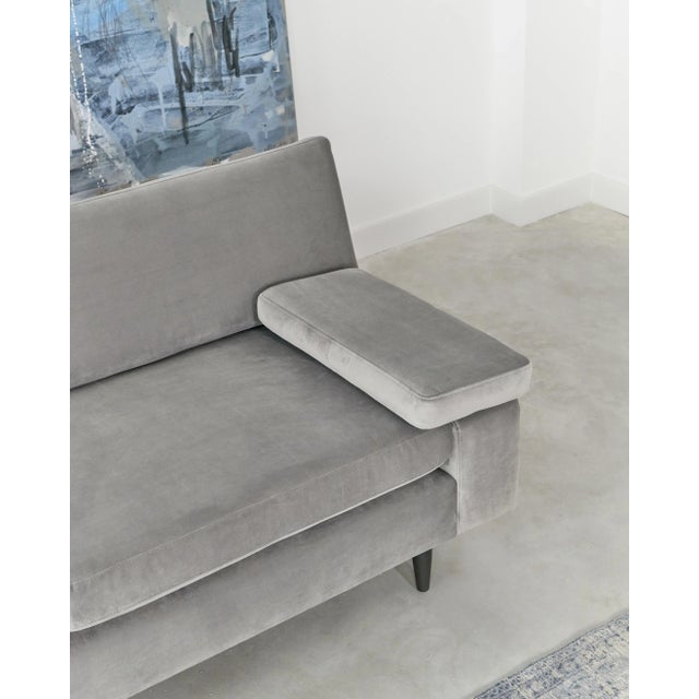 Scandinavian Helsinki Grey Velour Sofa Chairish