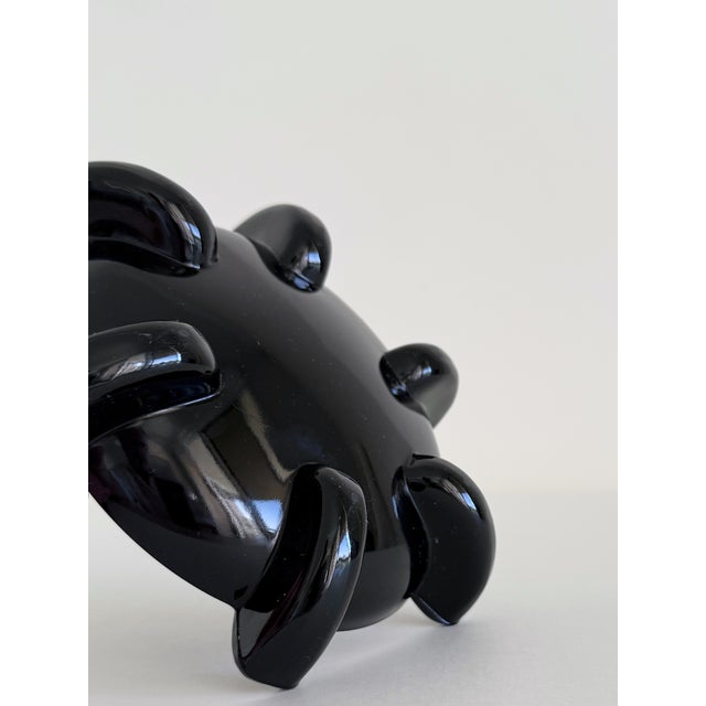 1940s Streamline Moderne Black Glass Ashtray, 1940s For Sale - Image 5 of 5