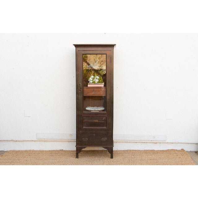 Brown 19th Century Handsome Colonial Vitrine Cabinet For Sale - Image 8 of 8