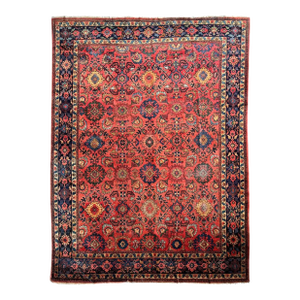 DEEP Coral Watermelon Fine Antique Mahal Aubergine Rug 9 x 12.2