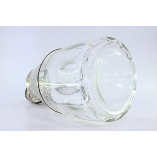 Glass Wine Jug with Silver Stand and Raised Application Lid with Hollow Knob For Sale - Image 3 of 9