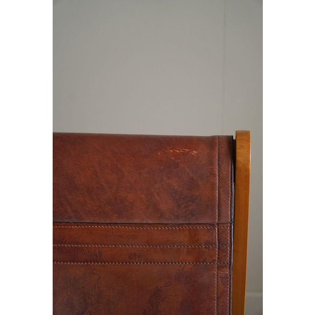 Italian Modern Lounge Chairs and Ottomans in Leather and Elm by Francesco Lucianetti, 1960s, Set of 4 For Sale - Image 11 of 18