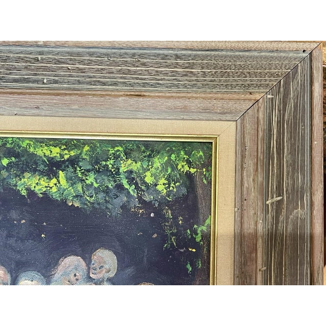 ALBERT PELS Mid Century Modern Oil Painting On Canvas WORMY CHESTNUT FRAME For Sale - Image 13 of 13