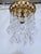 1960s Italian Brass Rim Upside Down Layered Chandelier For Sale - Image 4 of 9