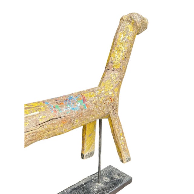 Large Handmade Antique Wooden Horse Sculpture, 1800s For Sale - Image 9 of 12