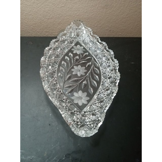 STUNNING 1880 American Brilliant Crystal 8"x14" Etched Bowl The product is a stunning 1880 American Brilliant Crystal...