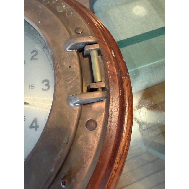1970s Nautical Port Hole Wall Clock For Sale - Image 5 of 8