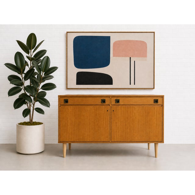Mid-Century Modern Mid Century Modern Oak Jr. Credenza | Danish Storage | Entryway Cabinet, Circa 1960's For Sale - Image 3 of 13