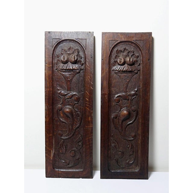 Antique 19th Century Carved Wooden Wall Panels, Set of 2 For Sale - Image 4 of 14