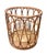 Mid-Century Modern Pair of Vintage Mid-Century Boho Woven Rattan & Glass Hurricane Candle Holders For Sale - Image 3 of 12