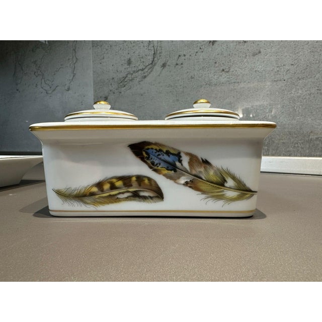 Ceramic Ashtray and Inkwell Set by Vista Alegre, Set of 2 For Sale - Image 7 of 15