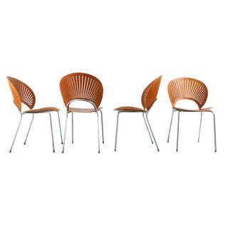 Trinidad Dining Chairs in Teak by Nanna Ditzel for Fredericia, 1990s, Set of 4 For Sale