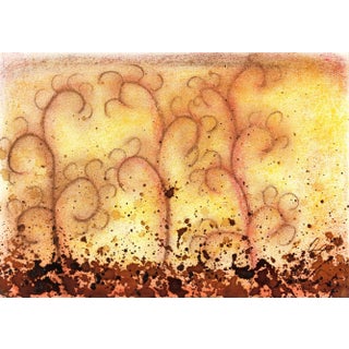 Oscar Arturo, Watercolor Abstract - Composicion Cafe For Sale